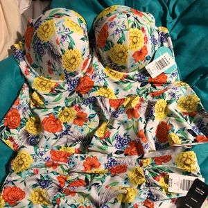 Torrid floral 2 piece swimsuit